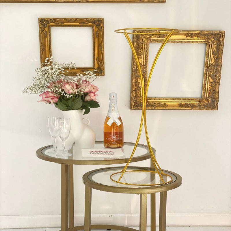Gold metal flower stand rental