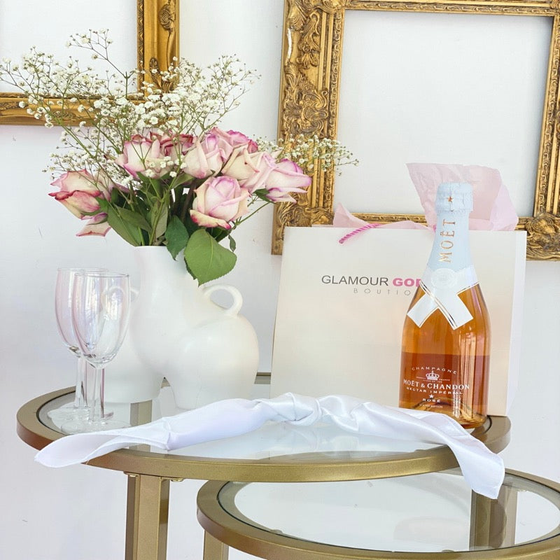 White satin napkin rental