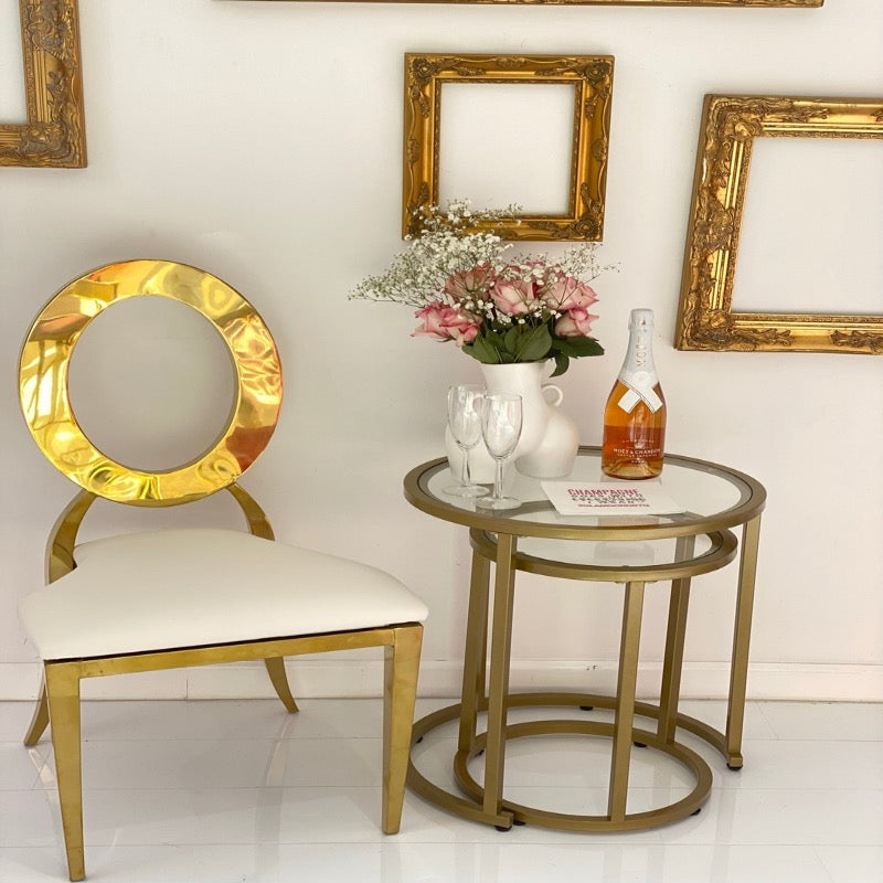 Gold chair rental - white