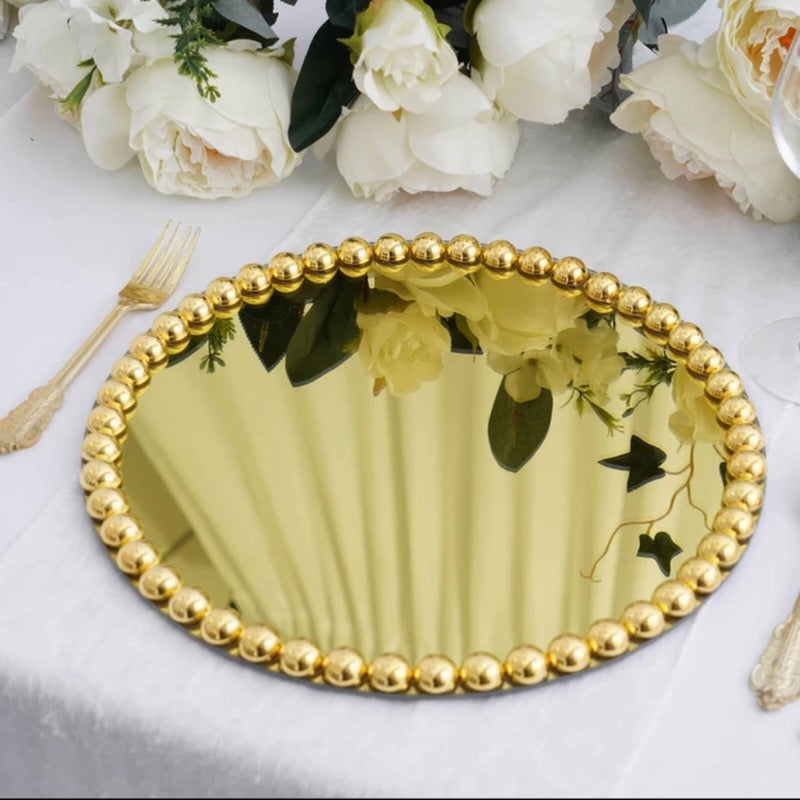 Gold charger plate rental